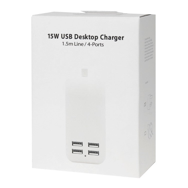Vaccessorize 15W USB Desktop Charger 1.5m Line/ 4 - Ports Mobile Phone Charger