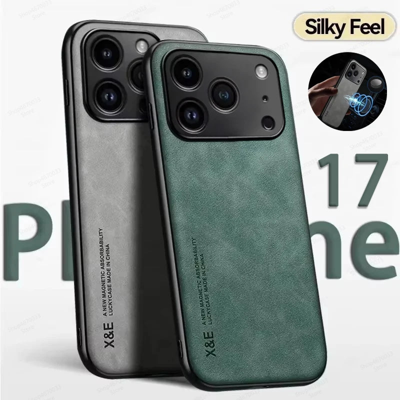 Luxury Leather Phone Case for Iphone 17 16 15 14 11 13 12 Pro Max 17 Air 16E 13 Mini Shockproof Cover for Iphone 15 14 16 Plus